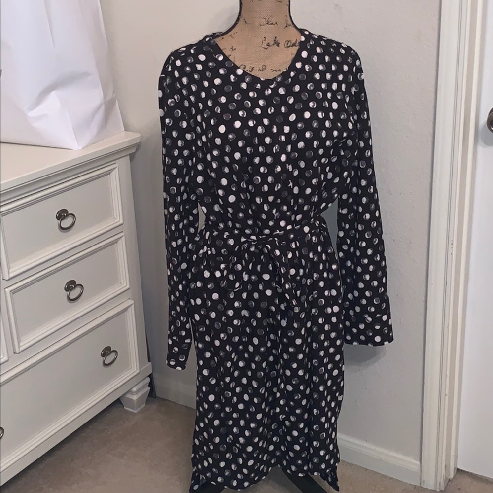 Merona women’s Black White Polka Dot Dress sz XXL